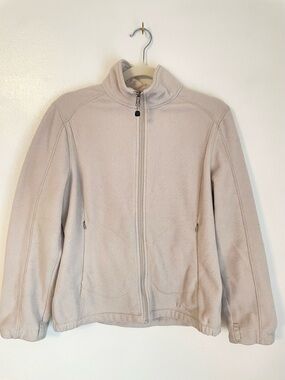 L.L.Bean cream taupe zip up fleece jacket size small